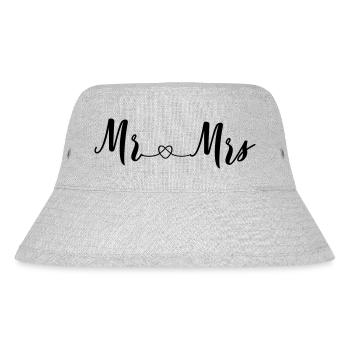mr_and_mrs_2_hearts - Stanley/Stella recycelter Bucket Hat - Grau meliert - Vorne