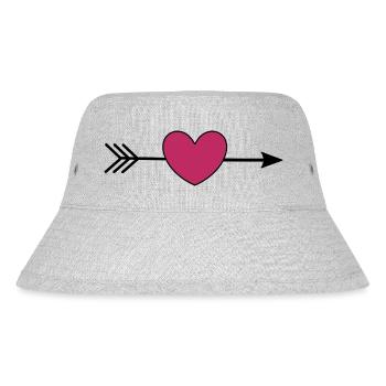 violet heart with arrow violet red Valentine's Day - Stanley/Stella Recycled Bucket Hat - heather grey - Front