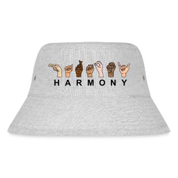 Harmony in Sign Language - Stanley/Stella Recycled Bucket Hat - heather grey - Front