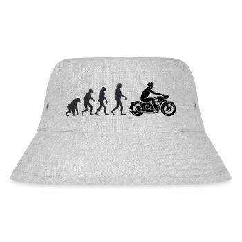 Motorradfahrer - Menschliche Evolution - Stanley/Stella recycelter Bucket Hat - Grau meliert - Vorne