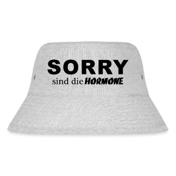 Sorry sind die Hormone - Stanley/Stella recycelter Bucket Hat - Grau meliert - Vorne