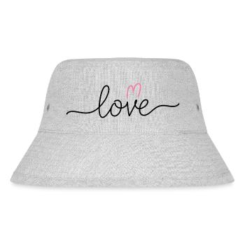 Love V-Heart – Schlichter und moderner Love-Schrif - Stanley/Stella recycelter Bucket Hat - Grau meliert - Vorne