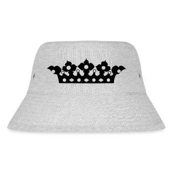 Goldene Krone mit Perlenschirm - Stanley/Stella recycelter Bucket Hat - Grau meliert - Vorne
