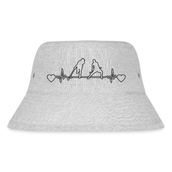 Hockeyspieler Hockey Unihockey Geschenk Feldhockey - Stanley/Stella recycelter Bucket Hat - Grau meliert - Vorne