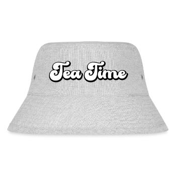 Tea Time Spruch - Stanley/Stella recycelter Bucket Hat - Grau meliert - Vorne