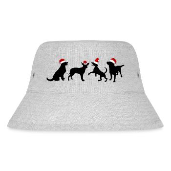 Hund Weihnachten. Weihnachtsgeschenk - Stanley/Stella recycelter Bucket Hat - Grau meliert - Vorne