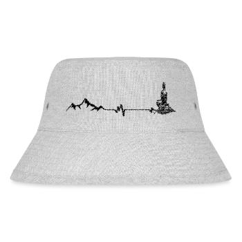 Herzschlag - Wein - Berg - (5) - Stanley/Stella recycelter Bucket Hat - Grau meliert - Vorne