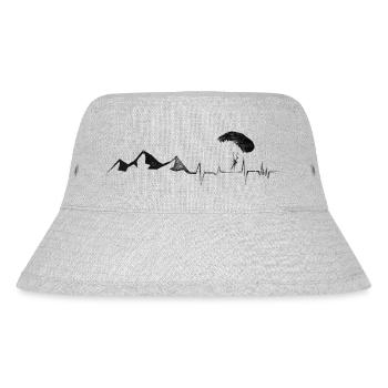 Herzschlag - Berg - Gleitschirmfliegen - (10) - Stanley/Stella recycelter Bucket Hat - Grau meliert - Vorne
