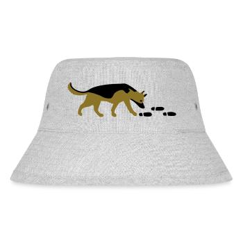 Mantrailer Schäferhund Vektor - Stanley/Stella recycelter Bucket Hat - Grau meliert - Vorne