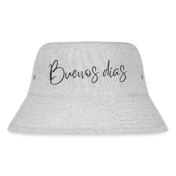 Buenos Días - Minimalistisches spanisches Textdesign - Stanley/Stella recycelter Bucket Hat - Grau meliert - Vorne