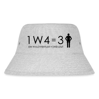 1 Waldviertler = 3 Leut - Stanley/Stella recycelter Bucket Hat - Grau meliert - Vorne