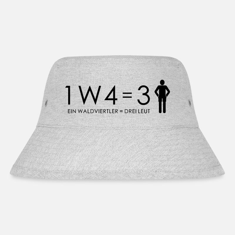 1 Waldviertler = 3 Leut - Stanley/Stella recycelter Bucket Hat - Grau meliert