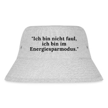 Ich bin nicht faul, ich bin im Energiesparmodus - Stanley/Stella recycelter Bucket Hat - Grau meliert - Vorne
