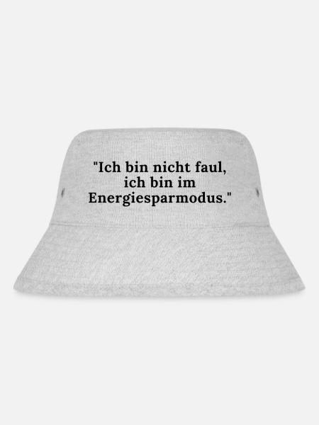 I'm not lazy, I'm in low power mode - Stanley/Stella Recycled Bucket Hat - heather grey