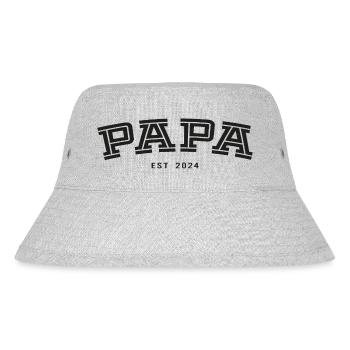 Papa gegründet im Jahr 2024 - Stanley/Stella recycelter Bucket Hat - Grau meliert - Vorne