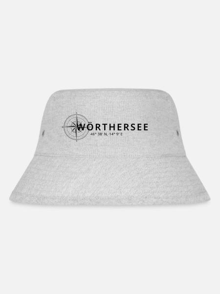 Wörthersee Kompass Design - Stanley/Stella recycelter Bucket Hat - Grau meliert