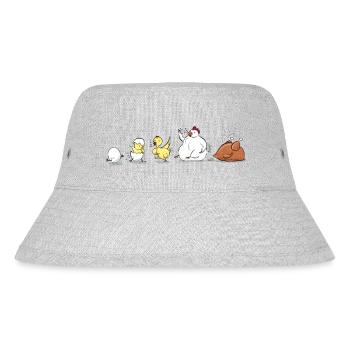 Evolution Of Chicken - Stanley/Stella recycelter Bucket Hat - Grau meliert - Vorne