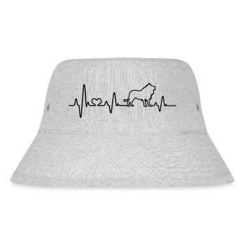 Löwe Herzschlag liebe Löwen Herz EKG Afrika Safari - Stanley/Stella recycelter Bucket Hat - Grau meliert - Vorne