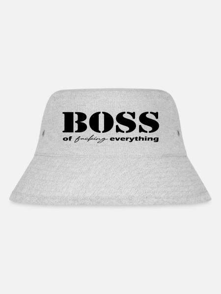 Boss of everything black - Stanley/Stella recycelter Bucket Hat - Grau meliert
