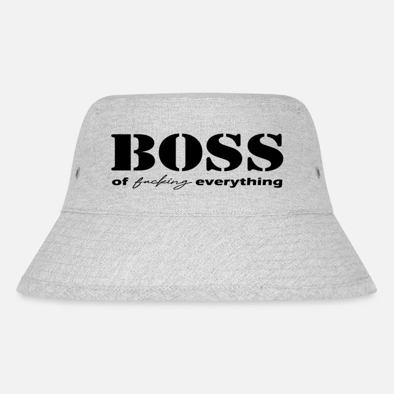 Boss of everything black - Stanley/Stella recycelter Bucket Hat - Grau meliert