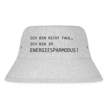 Ich Bin Nicht Faul - Ich Bin Im Energiesparmodus - Stanley/Stella recycelter Bucket Hat - Grau meliert - Vorne