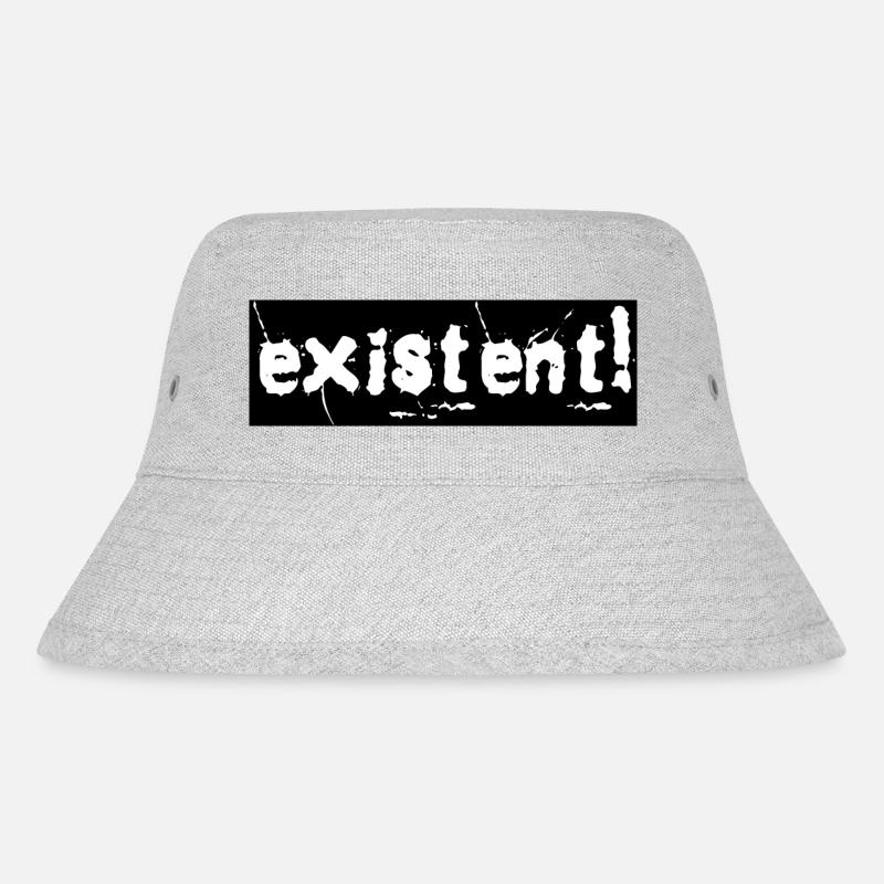 EXISTENT! (schwarz) - Stanley/Stella recycelter Bucket Hat - Grau meliert