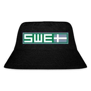 Taktische Flagge Schwedens - Stanley/Stella recycelter Bucket Hat - Schwarz - Vorne