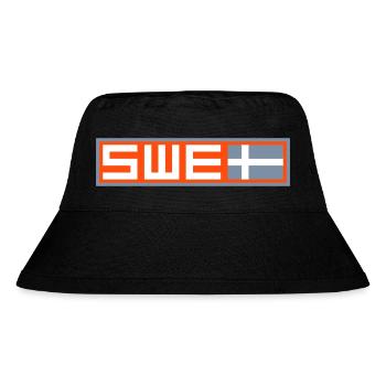 Taktische Flagge Schwedens - Stanley/Stella recycelter Bucket Hat - Schwarz - Vorne