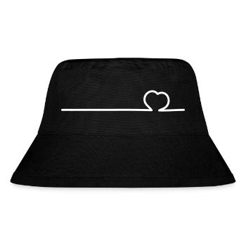 Herz - Stanley/Stella recycelter Bucket Hat - Schwarz - Vorne