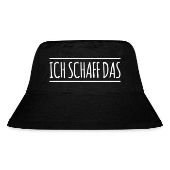Ich schaff das - Linie - Stanley/Stella recycelter Bucket Hat - Schwarz - Vorne