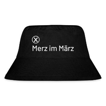 Friedrich Merz im März - Stanley/Stella recycelter Bucket Hat - Schwarz - Vorne