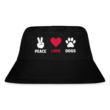 Frieden Liebe Hunde - Stanley/Stella recycelter Bucket Hat - Schwarz - Vorne