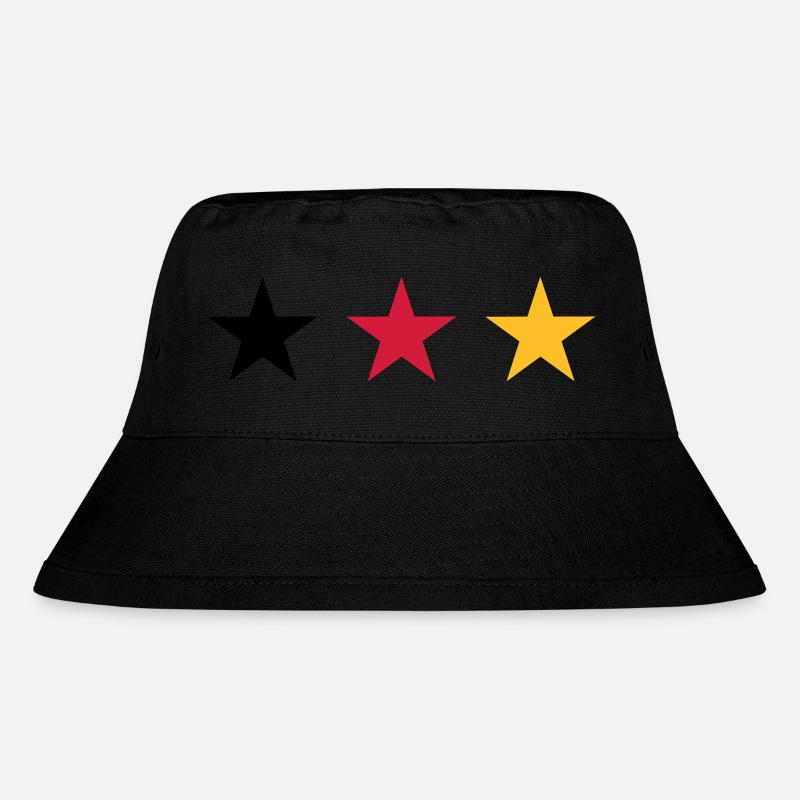 Germany three stars in Black Red Gold - Stanley/Stella Recycled Bucket Hat - black