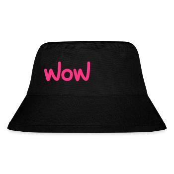 wøw pink db - Stanley/Stella recycelter Bucket Hat - Schwarz - Vorne