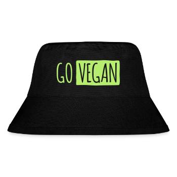 GO VEGAN - Stanley/Stella Recycled Bucket Hat - black - Front