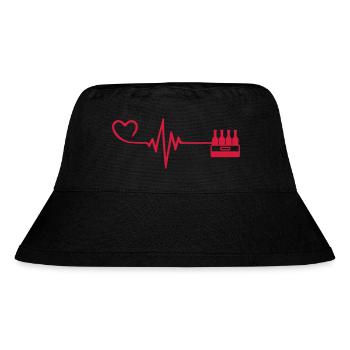Caisse de bouteille de bière pulsation battement de coeur amour - Bob recyclé Stanley/Stella - noir - Devant