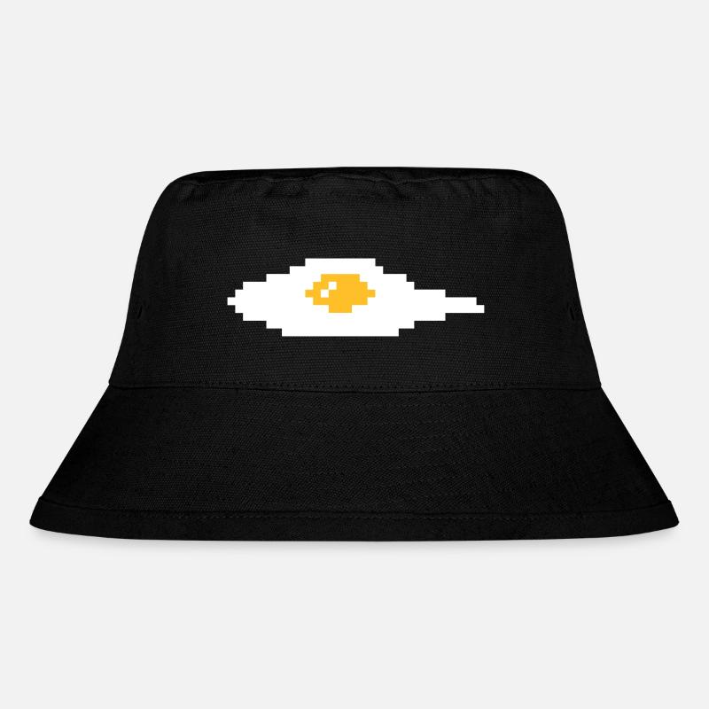 Pixel Fried Egg - Stanley/Stella Recycled Bucket Hat - black