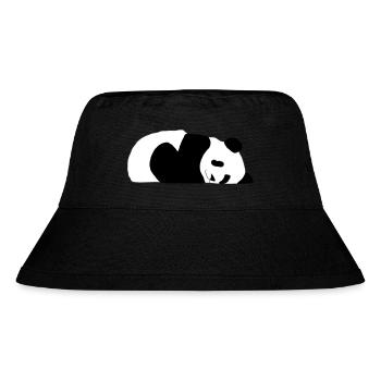 Schlafender Panda - Stanley/Stella recycelter Bucket Hat - Schwarz - Vorne