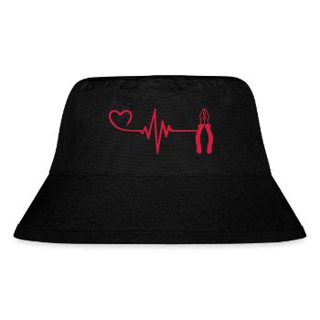 Zange Puls Herz Liebe - Stanley/Stella recycelter Bucket Hat - Schwarz - Vorne