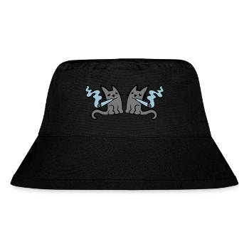 2 kiffende kleine Katzen - Stanley/Stella recycelter Bucket Hat - Schwarz - Vorne