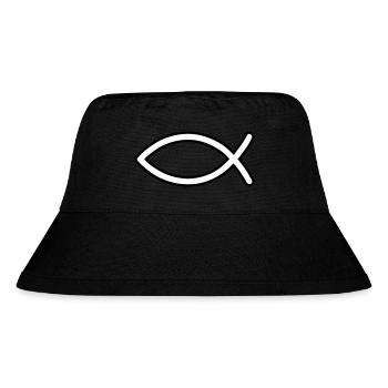 Jesus Fish Symbol - Stanley/Stella Recycled Bucket Hat - black - Front