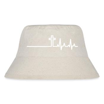 Herzfrequenz Geschenkidee - Stanley/Stella recycelter Bucket Hat - Naturweiß - Vorne