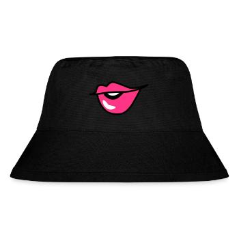 niedlich kissy aufgeworfenen Lippen mit einem - Stanley/Stella recycelter Bucket Hat - Schwarz - Vorne
