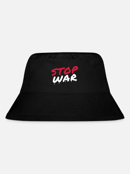 STOP WAR - Stanley/Stella recycelter Bucket Hat - Schwarz