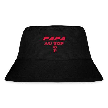 Papa an der Spitze - Stanley/Stella recycelter Bucket Hat - Schwarz - Vorne