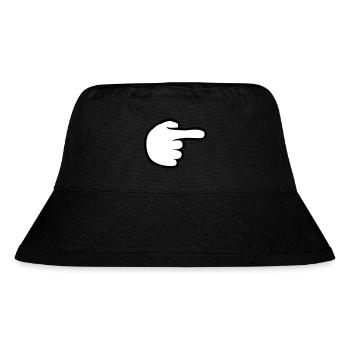 hand comic cartoon zeigen zeigefinger weg rechts l - Stanley/Stella recycelter Bucket Hat - Schwarz - Vorne