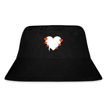 Speech Bubble with Hearts 3 - Stanley/Stella Recycled Bucket Hat - black - Front