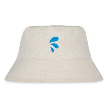 drei gekrümmt Wassertropfen blau - Stanley/Stella recycelter Bucket Hat - Naturweiß - Vorne