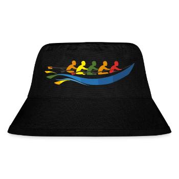 Rudermannschaft Comic Look - Stanley/Stella recycelter Bucket Hat - Schwarz - Vorne