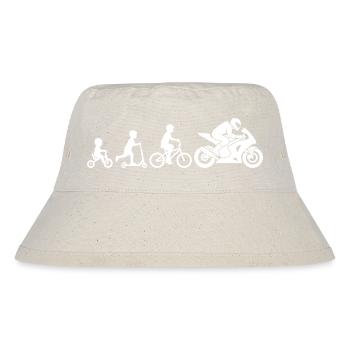 Fortbewegung Evolution: Fahrrad bis Motorrad - Stanley/Stella recycelter Bucket Hat - Naturweiß - Vorne